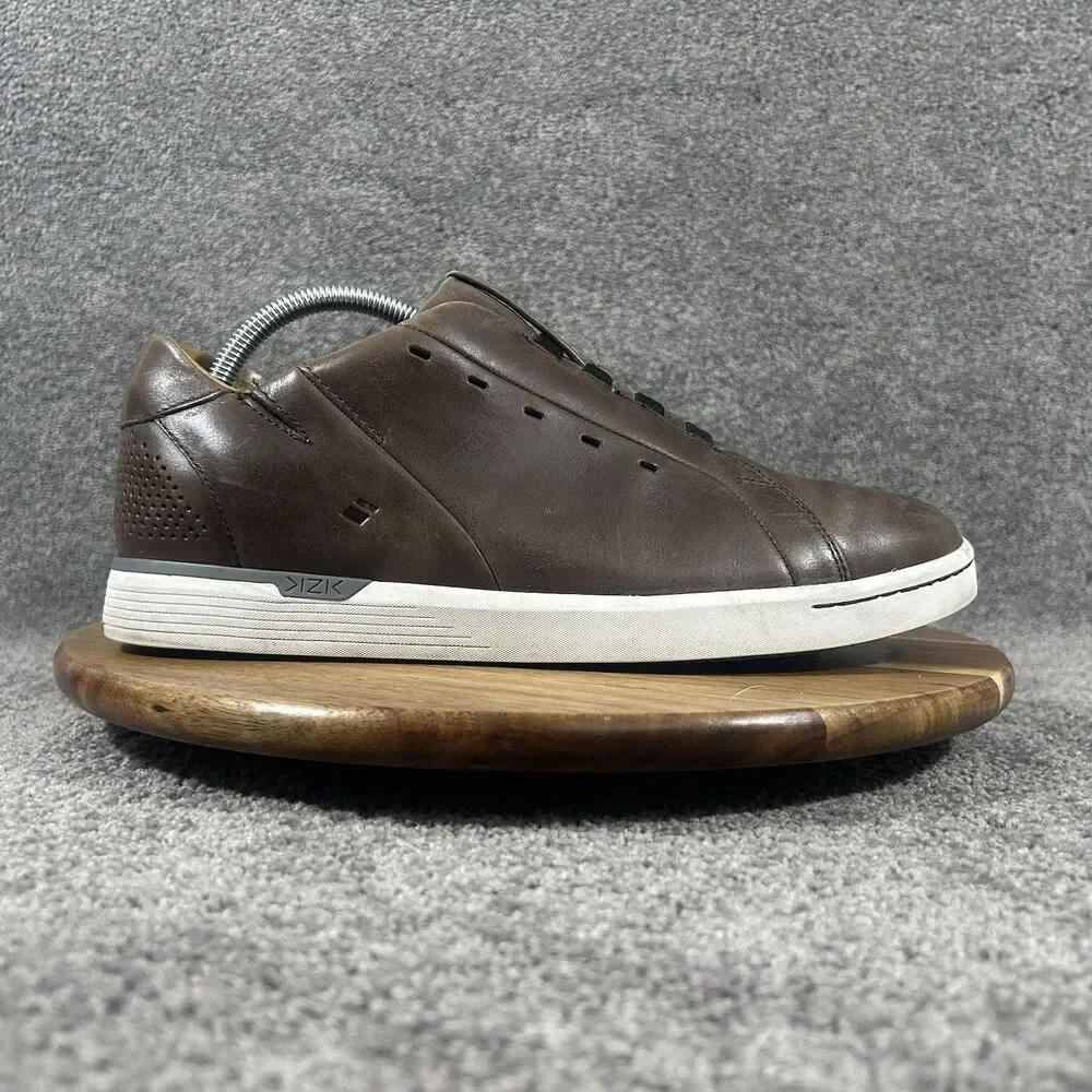 Kizik New York Mens Size 10 W Brown Leather Hands Free Slip On Casual Shoes Used